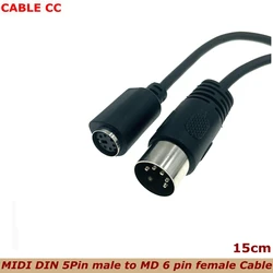 cable adaptador Mini-DIN 5 pines a DIN 6 contactos PS2
