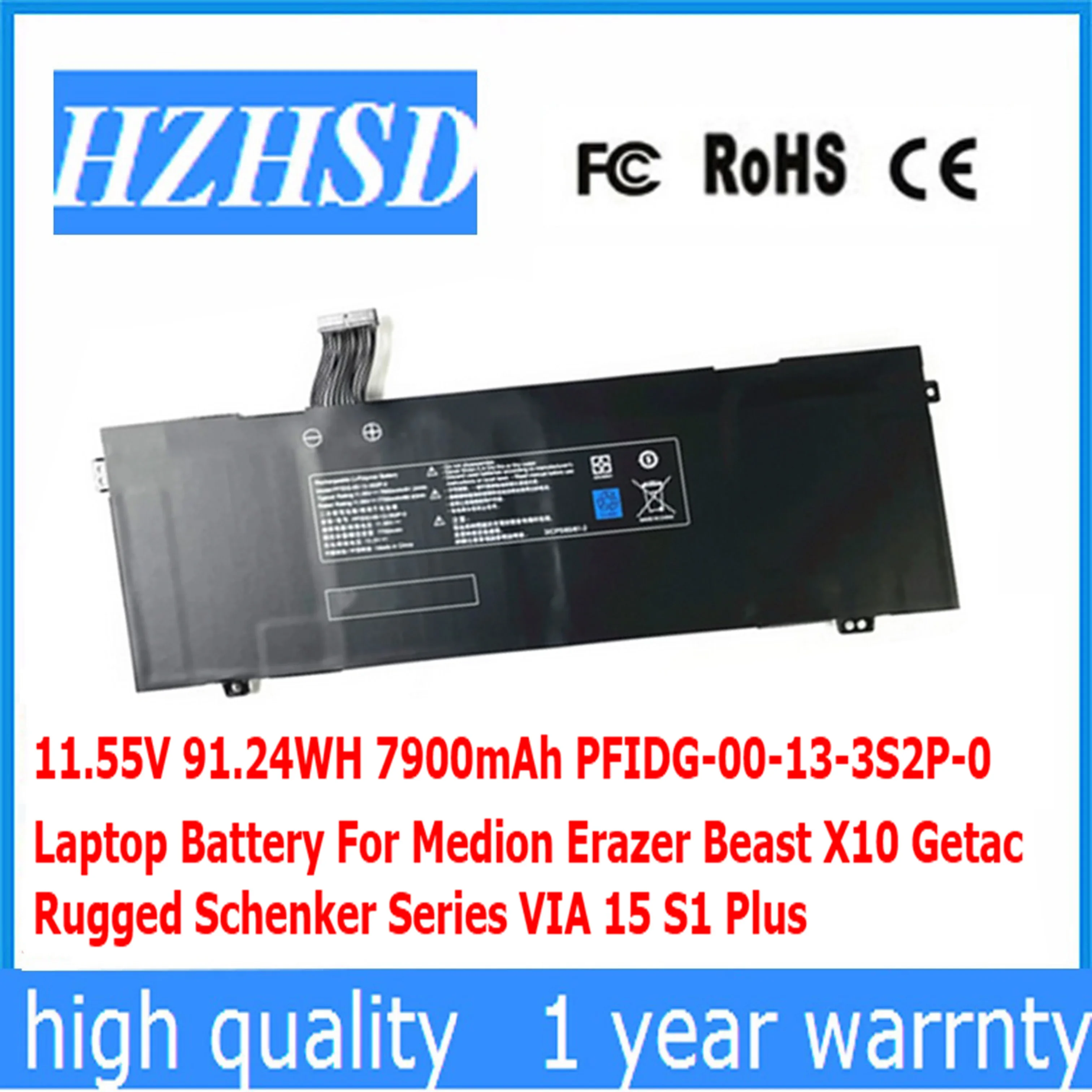 PFIDG-00-13-3S2P-0 11.55V 91.24wh 7900mAh Laptop Battery For Medion Erazer Beast X10 Getac Rugged Schenker Series VIA 15 S1 Plus