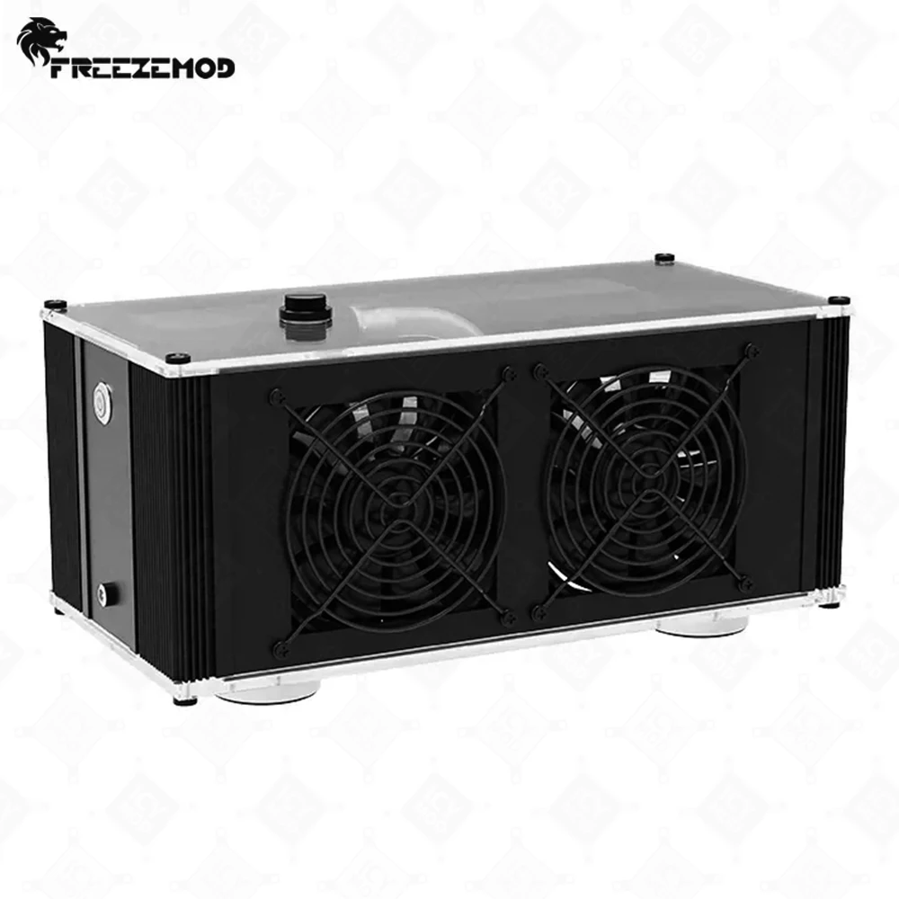 FREEZEMOD-sistema de refrigeración por agua para portátil, radiador de cobre/aluminio de doble capa de 45mm de espesor con BOX-24YT RGB sin fuente de alimentación - imagen 5