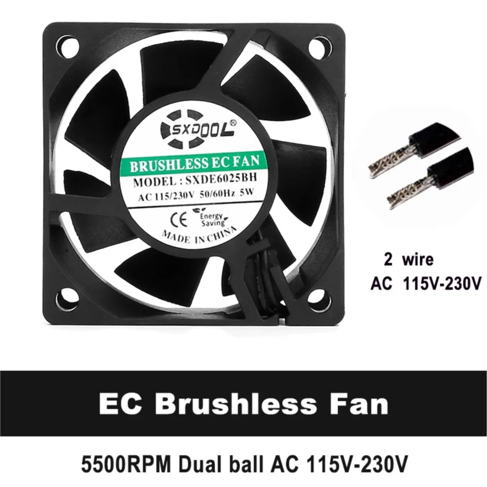 Ventilador de refrigeración AC 115V 230V 60mm 5W 5500RPM 1 Uds SXDOOL rodamiento de bolas doble sin escobillas - imagen 3