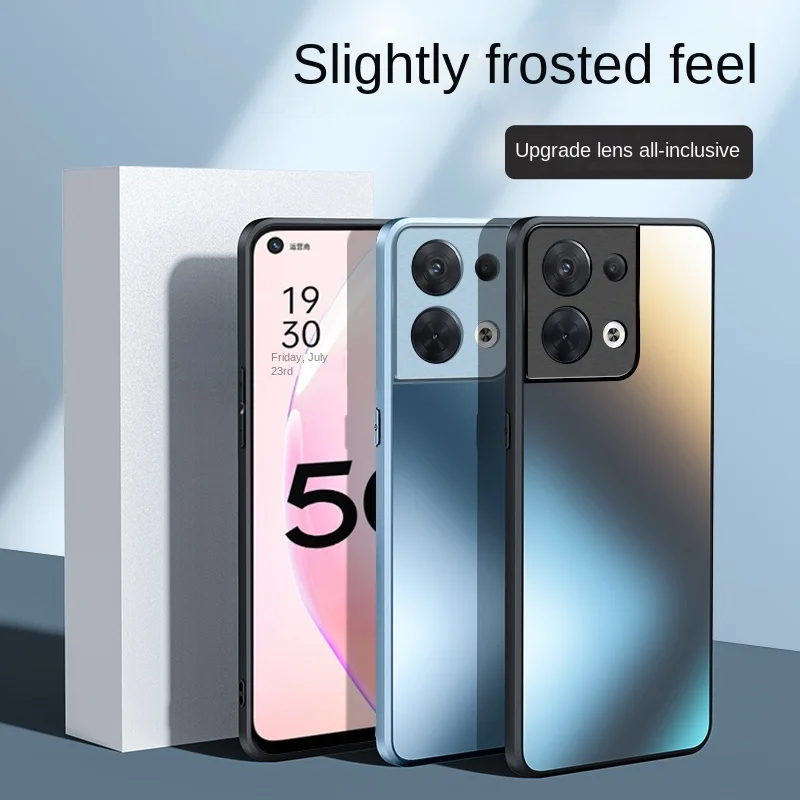 Funda protectora trasera para OPPO RENO, carcasa completa para teléfono, mate, dura, a la moda, 9, 8, 7, 6, 5 Pro - imagen 2