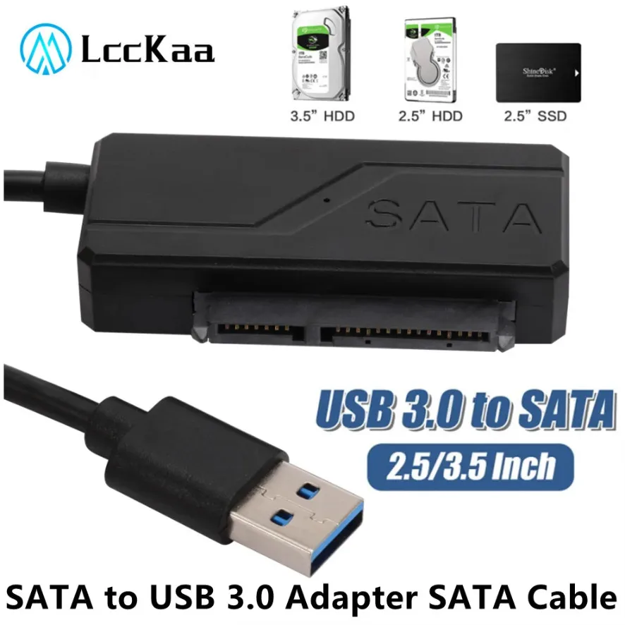Cable SATA a USB 3,0 de hasta 5 Gbps para disco duro SSD HDD externo de 2,5 y 3,5 pulgadas SATA 7 + 15 adaptador de 22 pines Cable USB 3,0 a Sata