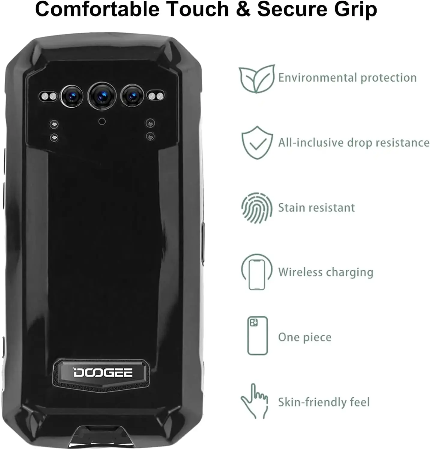 Funda 3 en 1 + cámara de vidrio templado para Doogee V Max Plus, Protector de pantalla de vidrio para Doogee V Max 2.5D - imagen 5