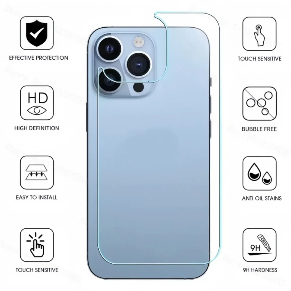 Protector de pantalla trasera transparente HD 2 en 1 para IPhone 17 Pro Max 17 Air 17 Pro 16 15 14 Pro 13 12Pro Max lente antideslumbrante vidrio templado - imagen 5