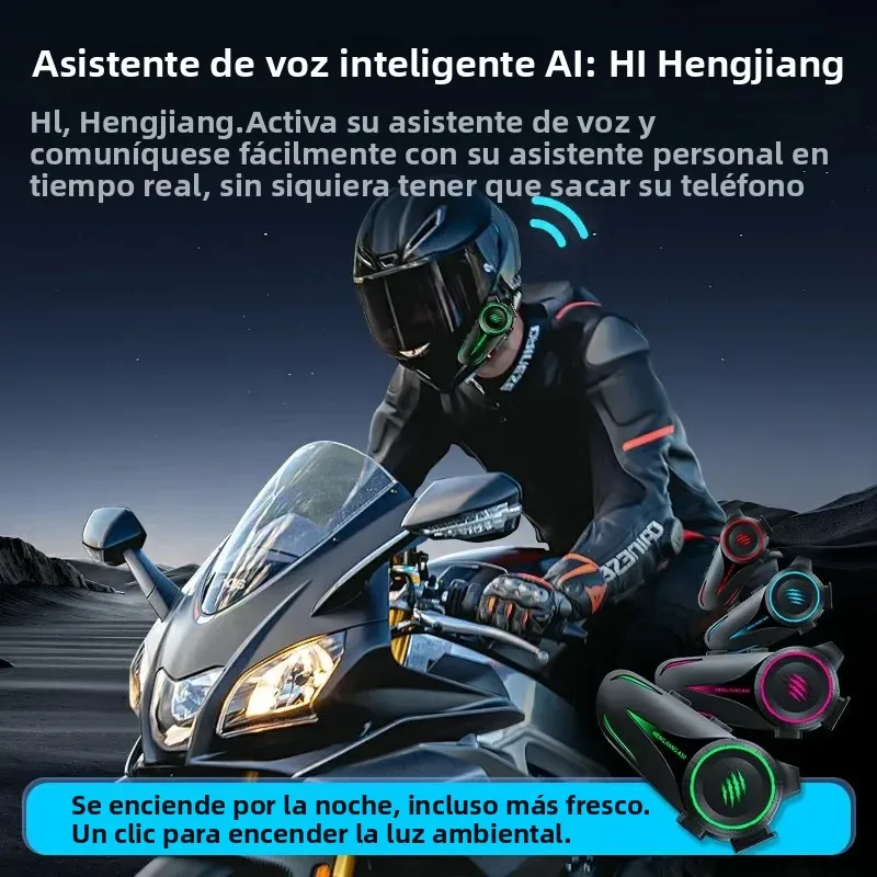 A50 Bluetooth V5.3 casco auriculares inalámbricos manos libres llamada teléfono Kit motocicleta impermeable auricular MP3 reproductor de música altavoz - imagen 3