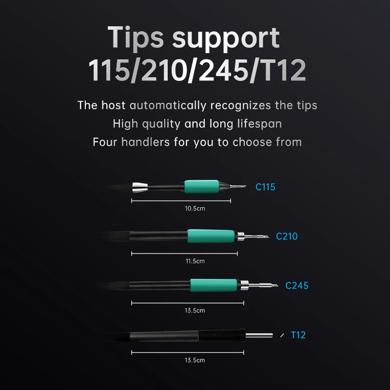 ALIENTEK-estación de soldadura T200, Compatible con punta de soldador 210/245/115/T12, Control de temperatura de mango, Estación de Reparación de soldadura - imagen 4