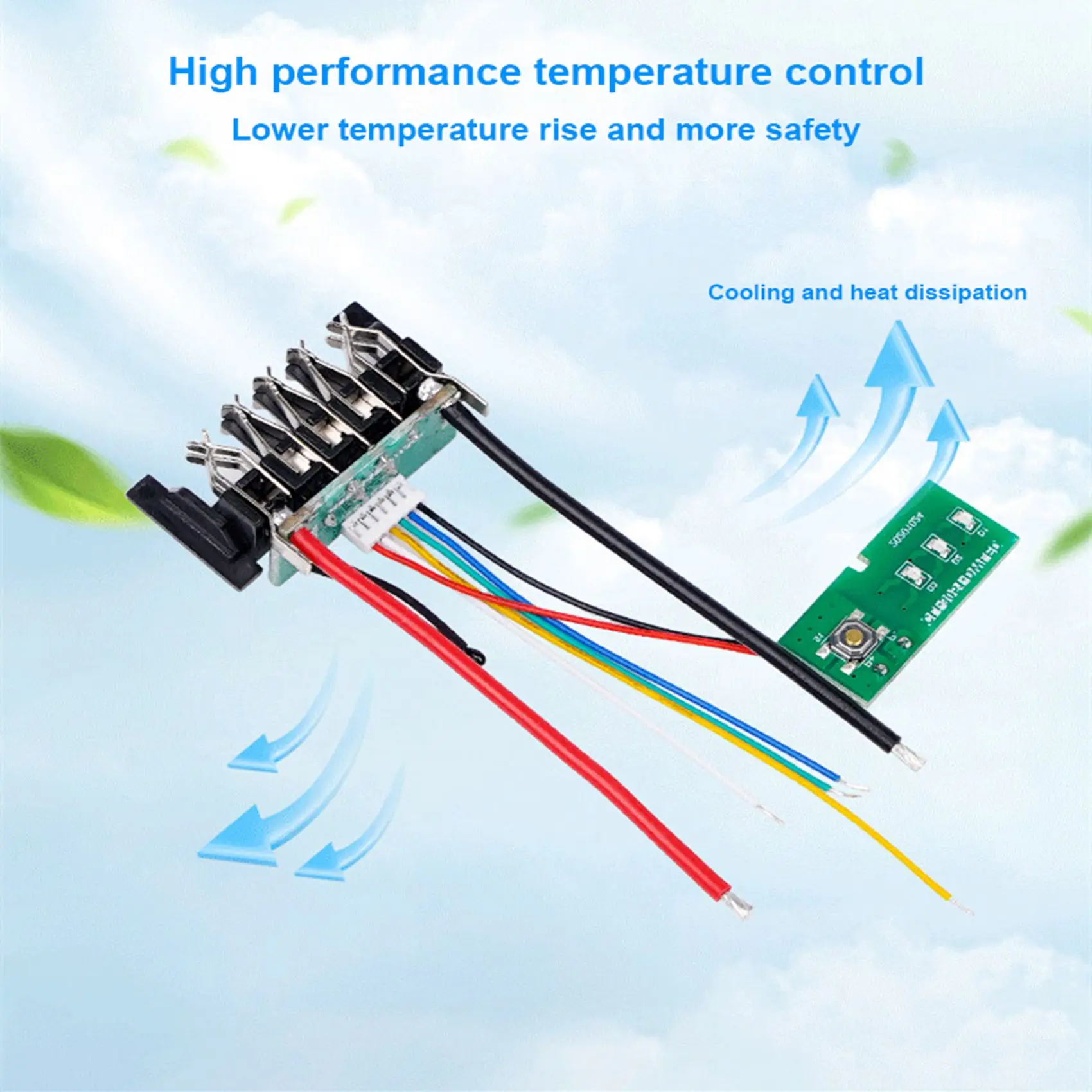 Placa de circuito de protección de carga PCB, batería de iones de litio, 2 piezas, DCB200, para Dewalt 18V, 20V, DCB201, DCB203, DCB204 - imagen 4