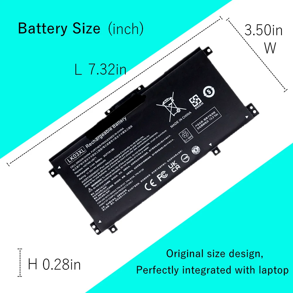 Batería de ordenador portátil LK03XL para HP Envy x360 15z Series HSTNN-LB7U HSTNN-UB7O HSTNN-UB7I HSTNN-IB8M HSTNN-LB8J TPN-W127 TPN-W128 - imagen 4