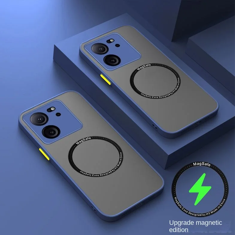 Funda magnética de lujo para teléfono Magsafe con carga inalámbrica, funda mate para Xiaomi Mi 14 15 13T 17 14T Poco f6 m6 X7 f7 ultra x6 Pro
