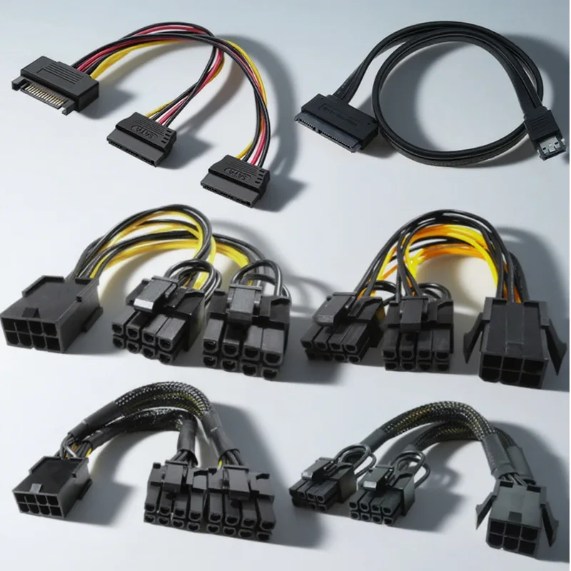 Cable de alimentación para placa base de ordenador, 6p a doble 8p macho/hembra, fuente de alimentación Sata 1/2, Cable divisor Y, Cable de extensión Sata, 1 ud.
