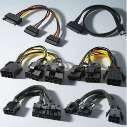 Cable Divisor SATA 6 Pines a Doble 8 Pines para Fuente PC