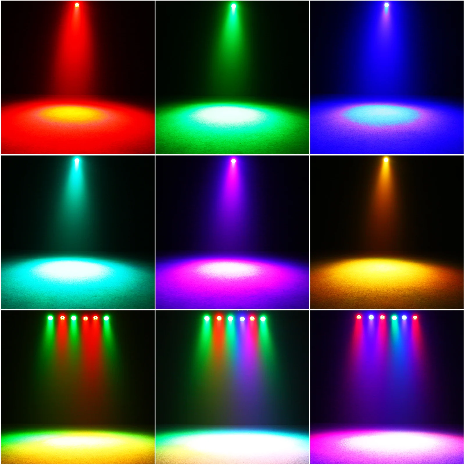 U'King-luces Par LED impermeables IP65, iluminación RGB de 6x3W con efecto de escenario para DJ, fiesta de conciertos, bodas, club nocturno, salón de baile - imagen 5