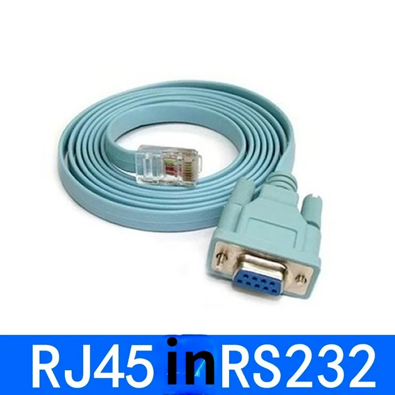 Para Cable de consola Cisco RJ45 Cat5 Ethernet a Rs232 DB9 puerto COM enrutadores serie hembra Cable adaptador de red azul 1,5 m 6 pies - imagen 2