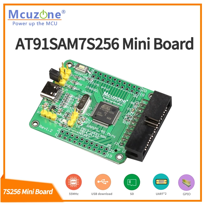 Mini placa AT91SAM7S256, Kit de desarrollo ARM7, 7S256, SAM7S256, MicroChip JTAG ATMEL