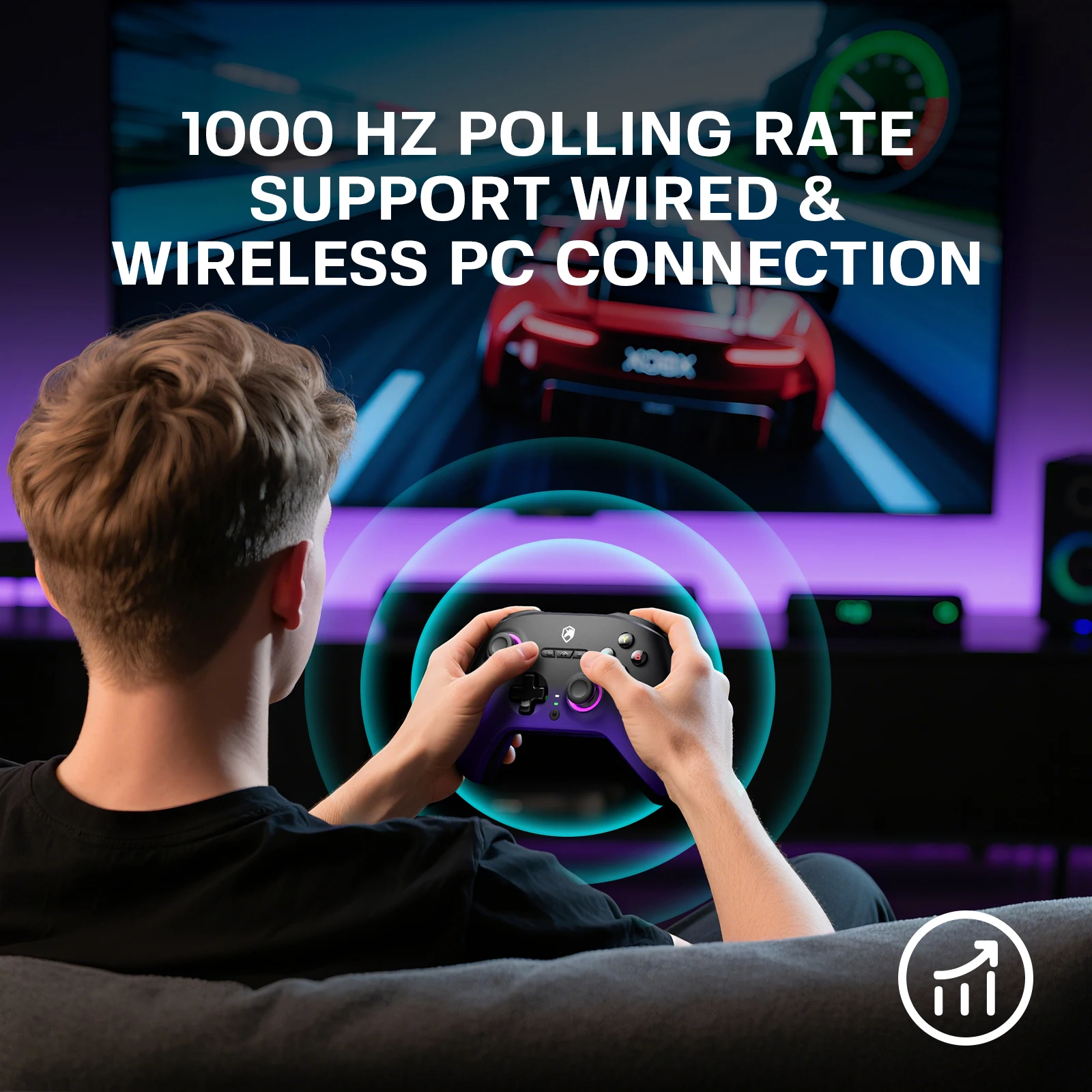 Controlador de juego inalámbrico ECHTpower, joystick de efecto Hall adecuado para PC, Switch, Android, IOS con controlador base - imagen 5