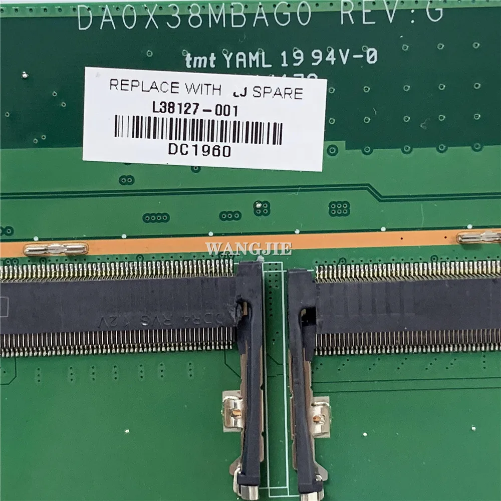 Para HP X360 CONVERTIBLE 15T-DF000 15-DF placa base de computadora portátil L38127-601 L38127-001 DA0X38MBAG0 SREJP i7-8565U + MX150 2GB GPU - imagen 4