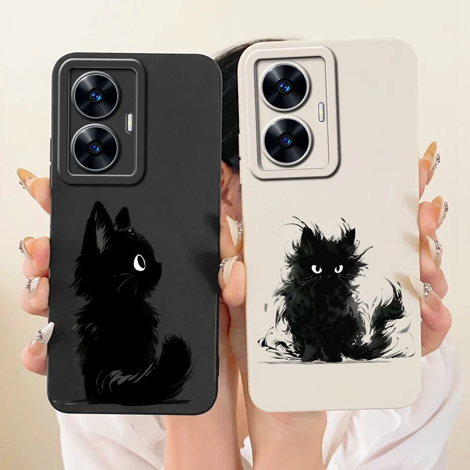 Para Realme C55 funda RMX3710 elegante flores pintado cubierta suave TPU funda de teléfono para Realme Narzo N55 NarzoN55 C 55 RealmeC55 Shell - imagen 4