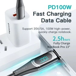 Cable USB-C Essager – Carga Rápida 100W PD
