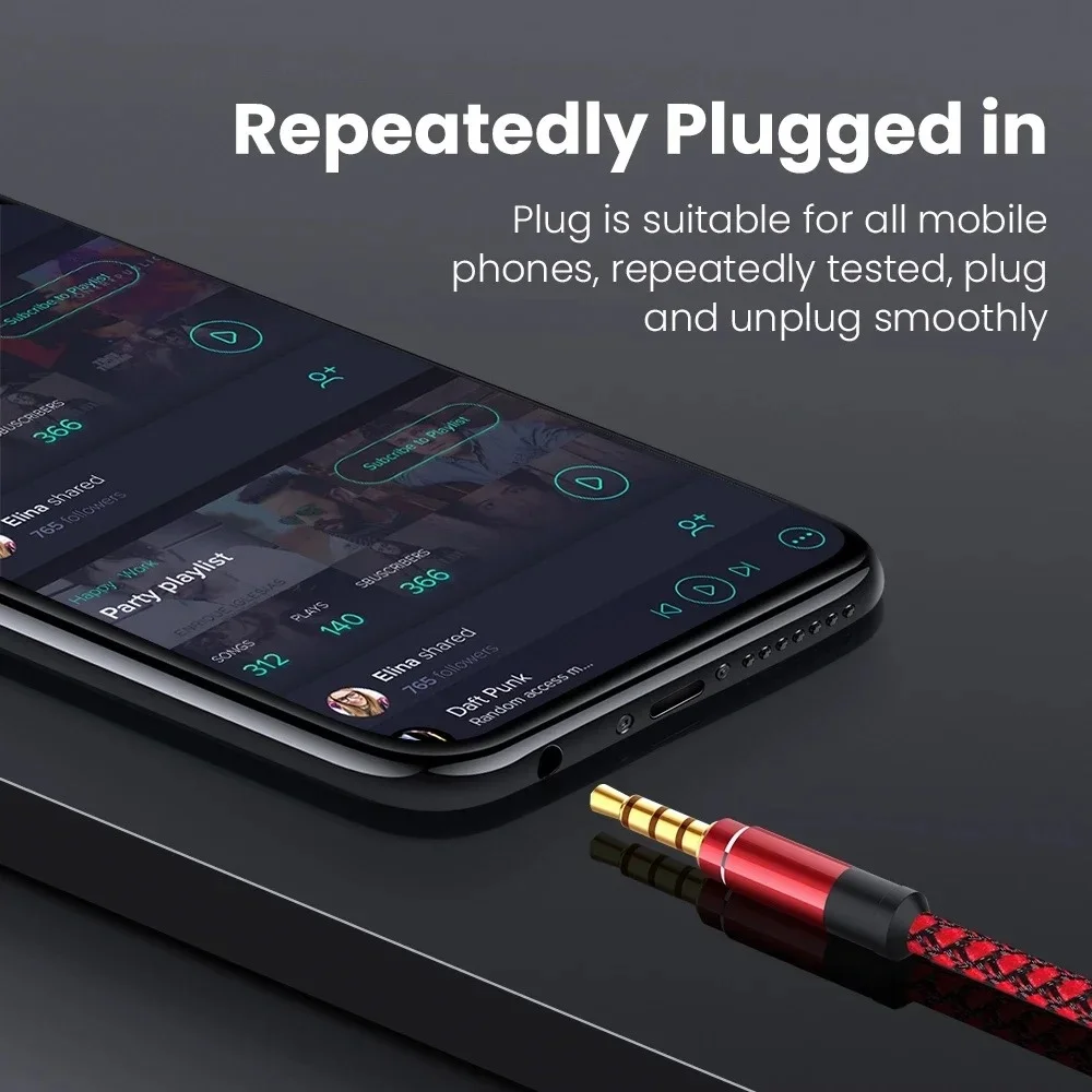 Cable de Audio de extensión Jack de 3,5mm, Cable auxiliar de línea de Cable de 1,5 M para iPhone, Samsung, auriculares de coche, altavoz, conector de Audio Xiaomi - imagen 2