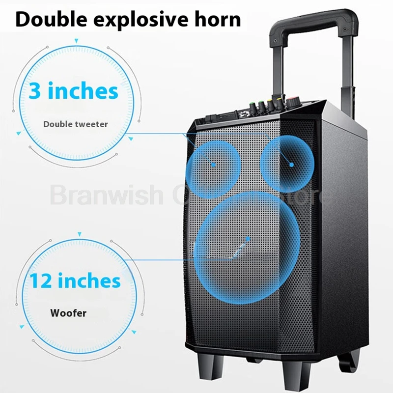 Altavoz portátil Bluetooth 5.0 con ruedas para karaoke al aire libre - imagen 4