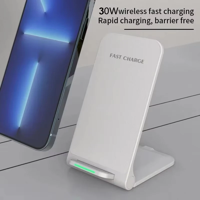 Soporte de cargador inalámbrico de 30W para iPhone 16 15 14 13 12 Pro XR 8 X XS Max Samsung Xiaomi estación de carga rápida de inducción - imagen 4