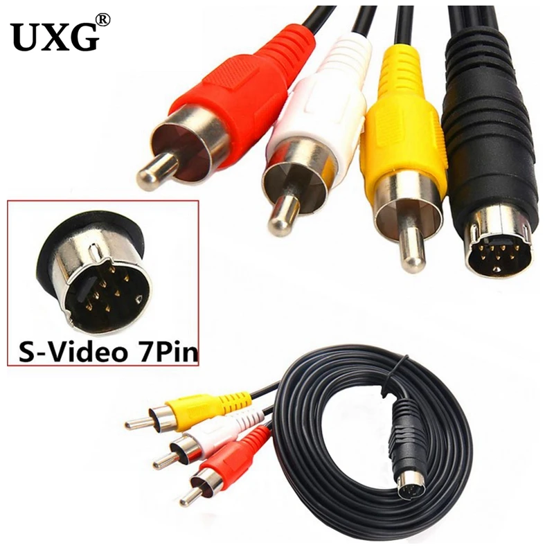 Cable S-Video 7 pines a 3 RCA RGB - Audio y Video para PC y TV - imagen 2