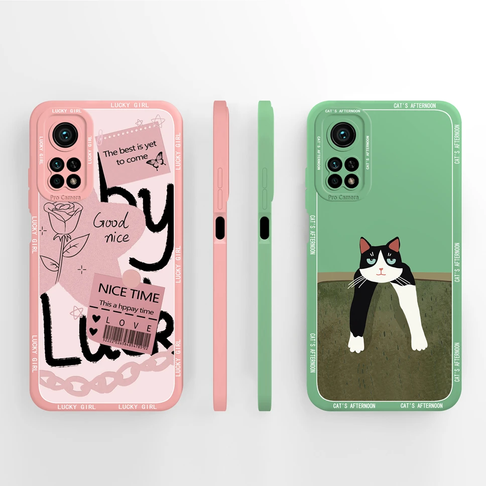 Funda de teléfono para Redmi K30S, Ultra bonita, minimalista, línea de flores, protección de cámara, cubierta de silicona líquida para RedmiK30S Ultra - imagen 5