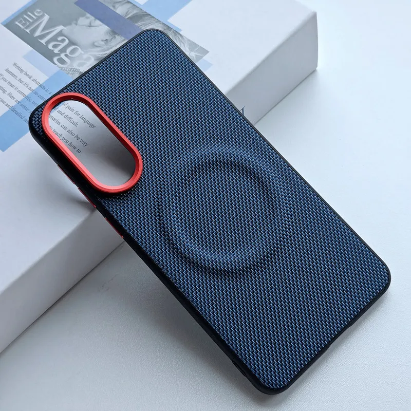 Para Samsung Galaxy S25 Ultra, S25 S24 Plus, S25 Edge funda magnética ELVEV tejido antihuellas PU funda dura de cuero para teléfono de PC - imagen 5