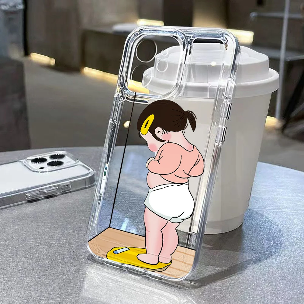 Funda de silicona transparente con dibujos animados para iPhone, carcasa de teléfono para iPhone 14, 13, 11, 15 Pro Max, 12, XR, X, XS, 7, 8 Plus, SE 2020, 15 Pro Max, 13Pro Max