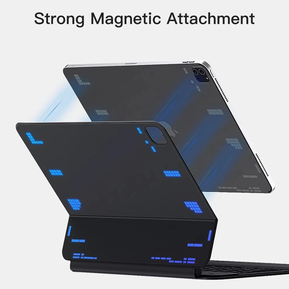 Teclado mágico para iPad 2018 2020 2021 2022 2024 2025 Air Por 10,9 11 12,9 13 pulgadas Bluetooth inalámbrico retroiluminado español funda inteligente - imagen 5