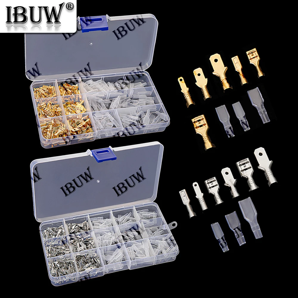 270 unids/caja 2,8mm 4,8mm terminales de engarzado sello aislado conectores de cable eléctrico Kit surtido de conectores de Terminal de engarzado 6,3mm - imagen 5