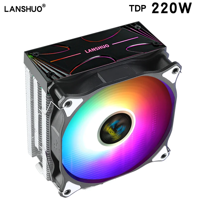 Radiador de CPU de tubo térmico de cobre puro PWM RGB, ventilador silencioso general LGA 775, 1150, 1155, 1356, 1366, AMD3, AM4, 1200, 1700, X79, X99, 2011