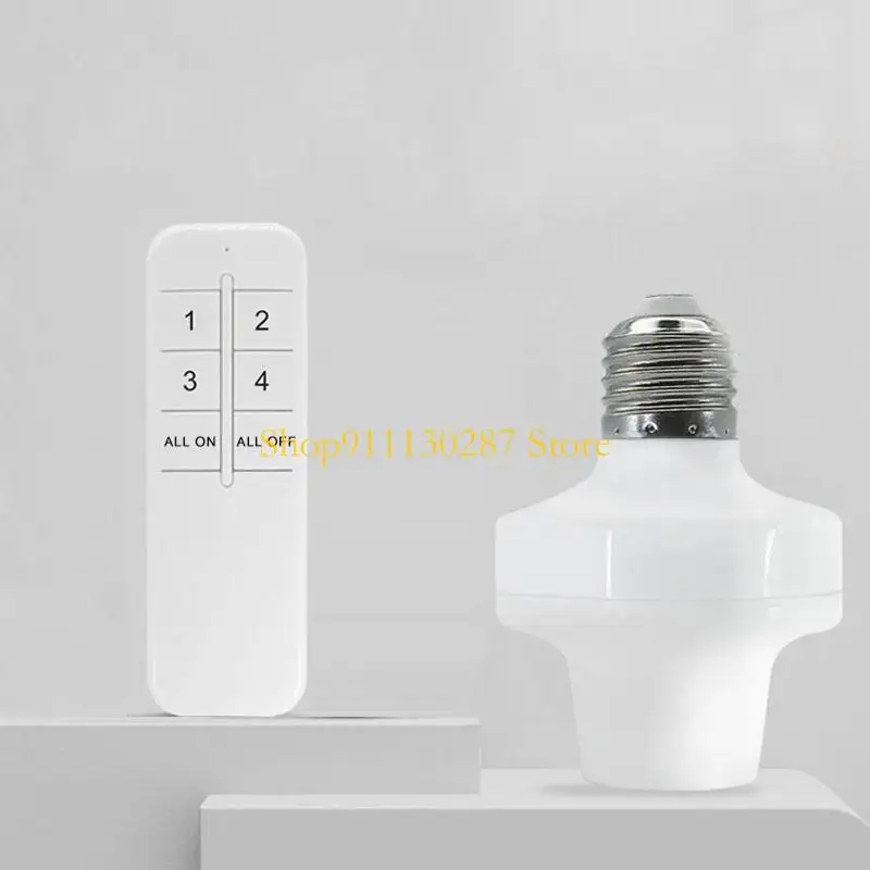 J1HC 4 en 1 Control remoto inalámbrico bombilla LED E27 portalámparas adaptador enchufe luz para habitación - imagen 5