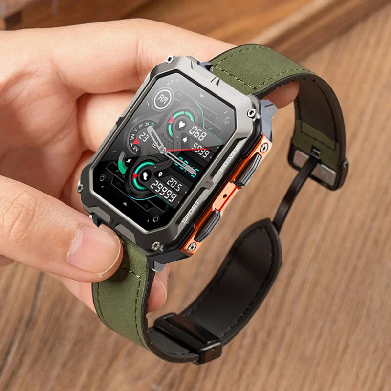 Correa magnética de cuero y silicona de 22mm para correa C20 Pro, pulsera de repuesto para reloj inteligente, Correa para nueva pulsera C20 Pro C25 C26 - imagen 2