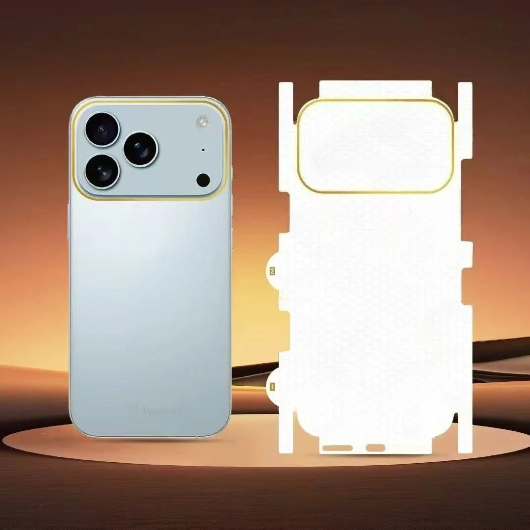 Película de hidrogel de cubierta completa con bordes traseros y laterales, 2 uds., para iPhone 17 Pro Max/17 Air, acabado de diamante dorado mate, antihuellas - imagen 3