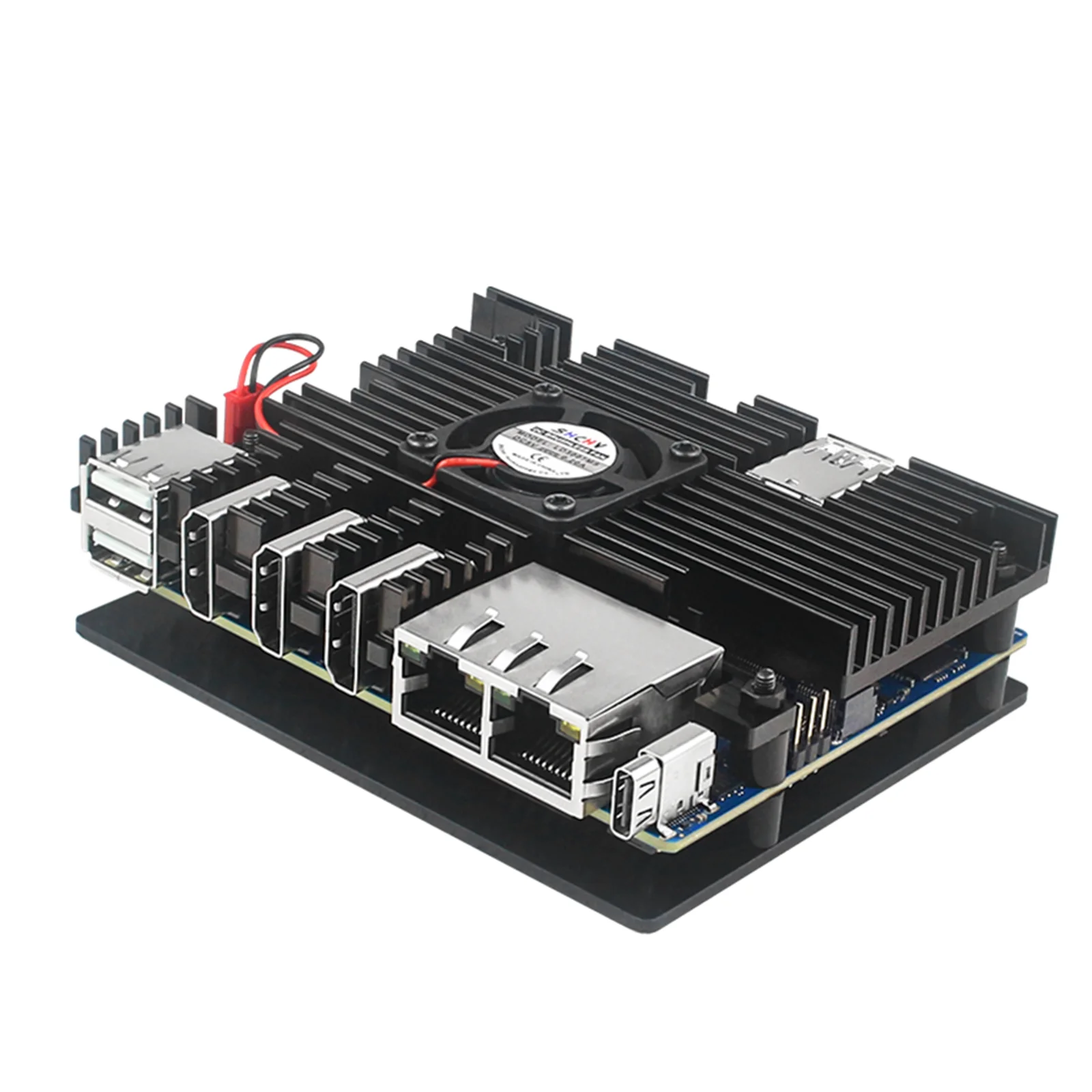 Caja de aluminio para Orange Pi 5 Plus, carcasa de refrigeración de Metal pasiva activa con ventilador de refrigeración, disipadores de calor, carcasa de Metal, 1 ud. - imagen 4