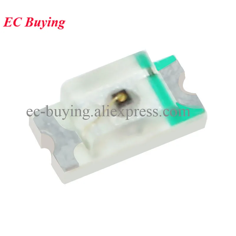 Diodo emisor de luz LED transparente de alto brillo, 100 piezas, 0603 SMD, naranja, rojo, amarillo, verde, blanco, Azul, Morado, Rosa - imagen 3