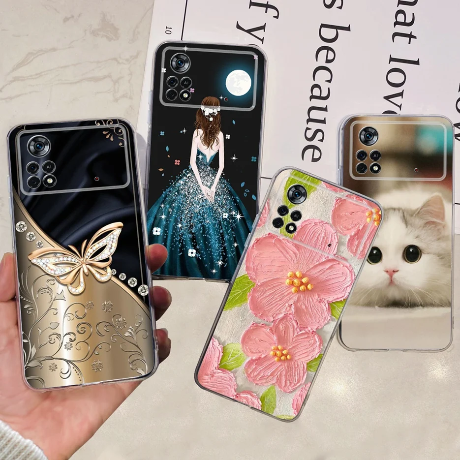 Funda de silicona suave para teléfono Xiaomi Poco X4 Pro 5G, cubierta pintada con estilo, Fundas Coque