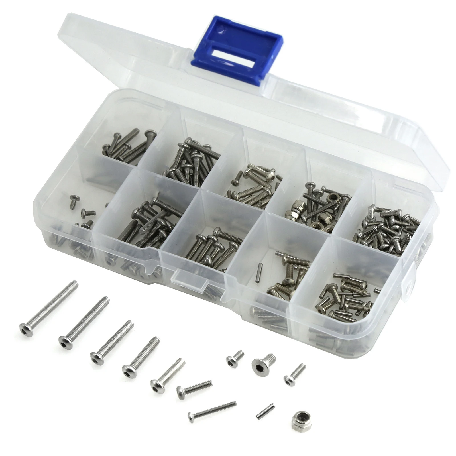 1 caja M1.6 M2 M2.5 tornillos hexagonales de acero inoxidable Kit de herrajes para TRX4M 1/18 coche trepador de control remoto accesorios piezas de reparación de actualización