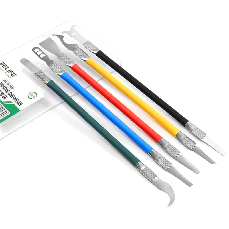 RELIFE-Juego de palanca de eliminación de pegamento para CPU, RL-049B, para reparación de teléfonos móviles, Kit de varilla de desgomado Flexible y fino de doble cara - imagen 3