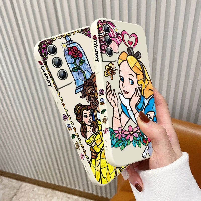 Funda de teléfono Tinker Bell Alice Princess Belle para Samsung Galaxy S23, S22, S21, S20 Pro, FE, Note 20 Plus, Ultra líquida, cubierta de cuerda izquierda - imagen 5