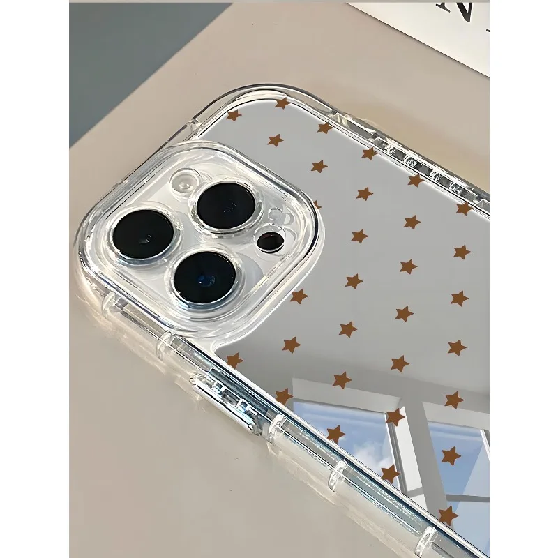 Funda de teléfono con espejo de estrellas ins para iPhone AIR 11 12 13 14 15 16 17Pro Max Plus anillo de lente anticaída - imagen 3