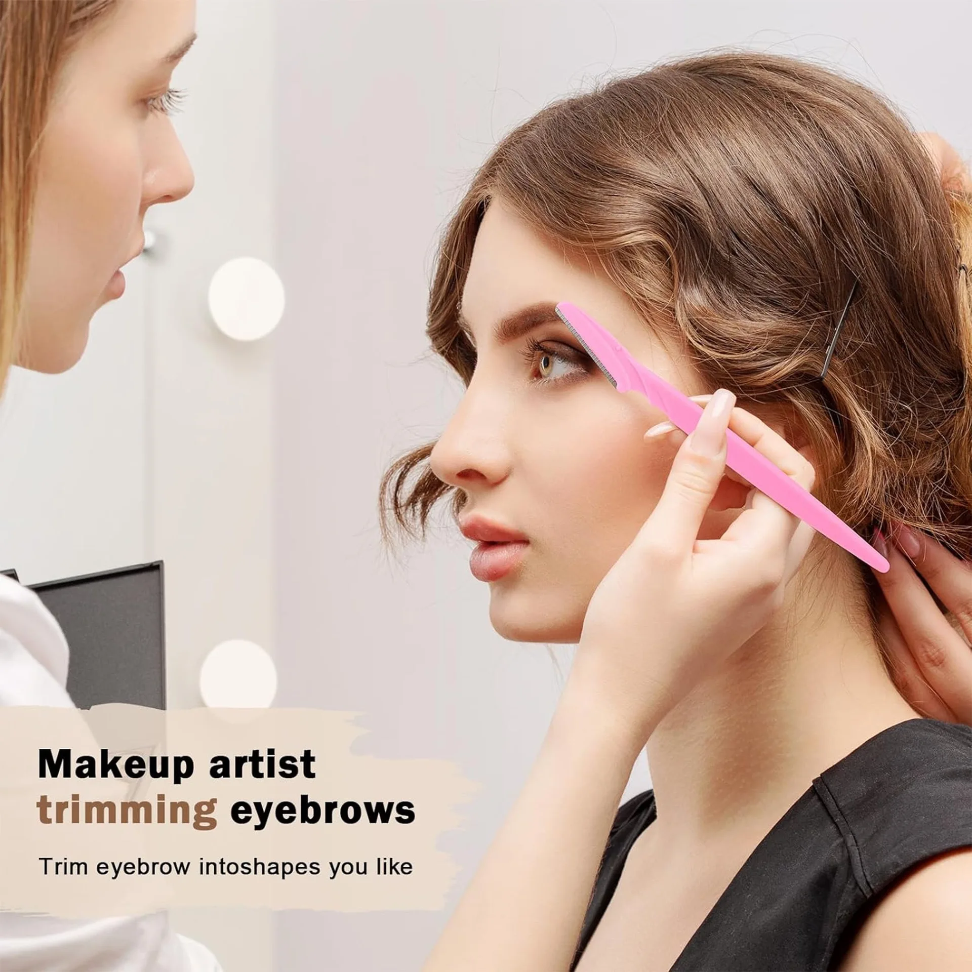 5/10/30/40pcsbrow Razor y afeitadora facial para mujeres y hombres, recortador de pelo y afeitadora de cejas con cubierta protectora, seguro - imagen 2