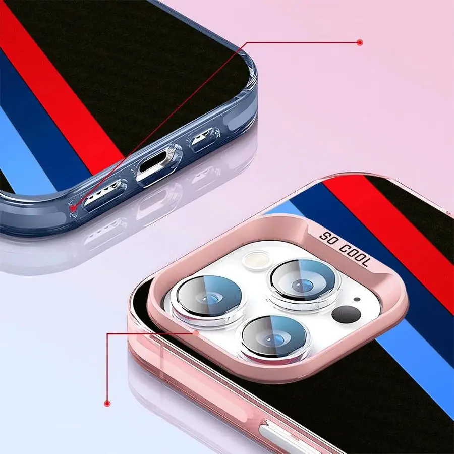 Funda con rayas azules y rojas para Apple iPhone 14Pro XS MAX 12 13 Pro MAX 16Pro 11 XR 14 16e 15 funda blanda 16 Plus 12Pro 11Pro - imagen 4