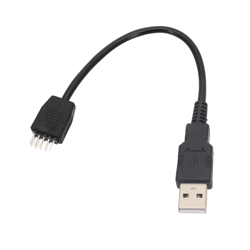 Cable de conversión USB a 9 pines, divisor USB A macho a conector macho de 9 pines, Cable de extensión USB 2,0, Cable de datos interno de placa base de PC - imagen 5