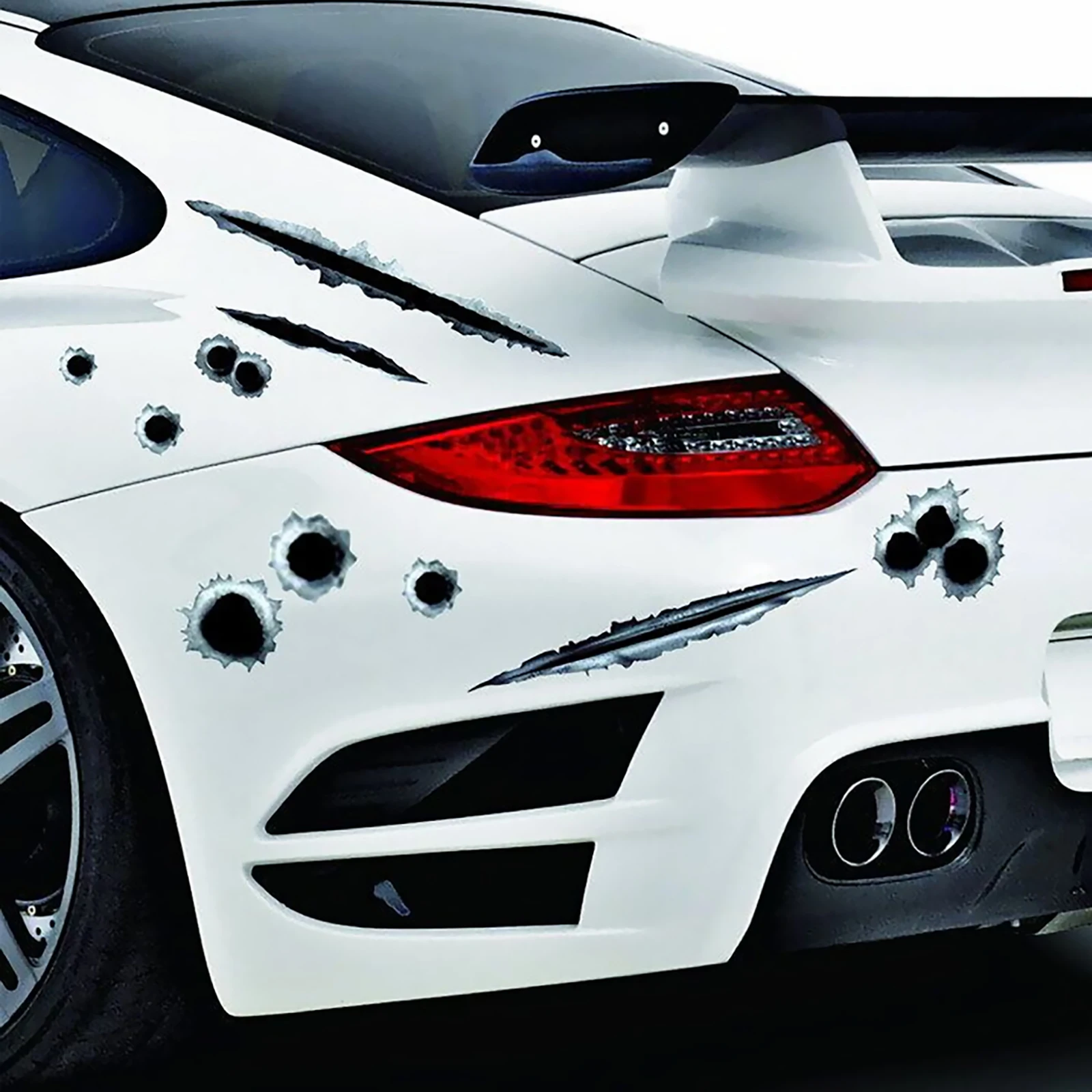 1 Pieza de Adhesivo para Coche de 21*29cm, Simulación de Agujero de Bala 3D, Accesorios de Estilo de Guerra para Coche, Adhesivos y Calcomanías para Motocicleta - imagen 5