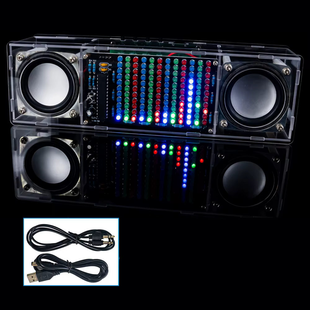 Kit de Altavoz Bluetooth, amplificador de espectro de música LED electrónico, MH-M18, doble canal, práctica de soldadura, 3W, DC5V 8002 - imagen 3