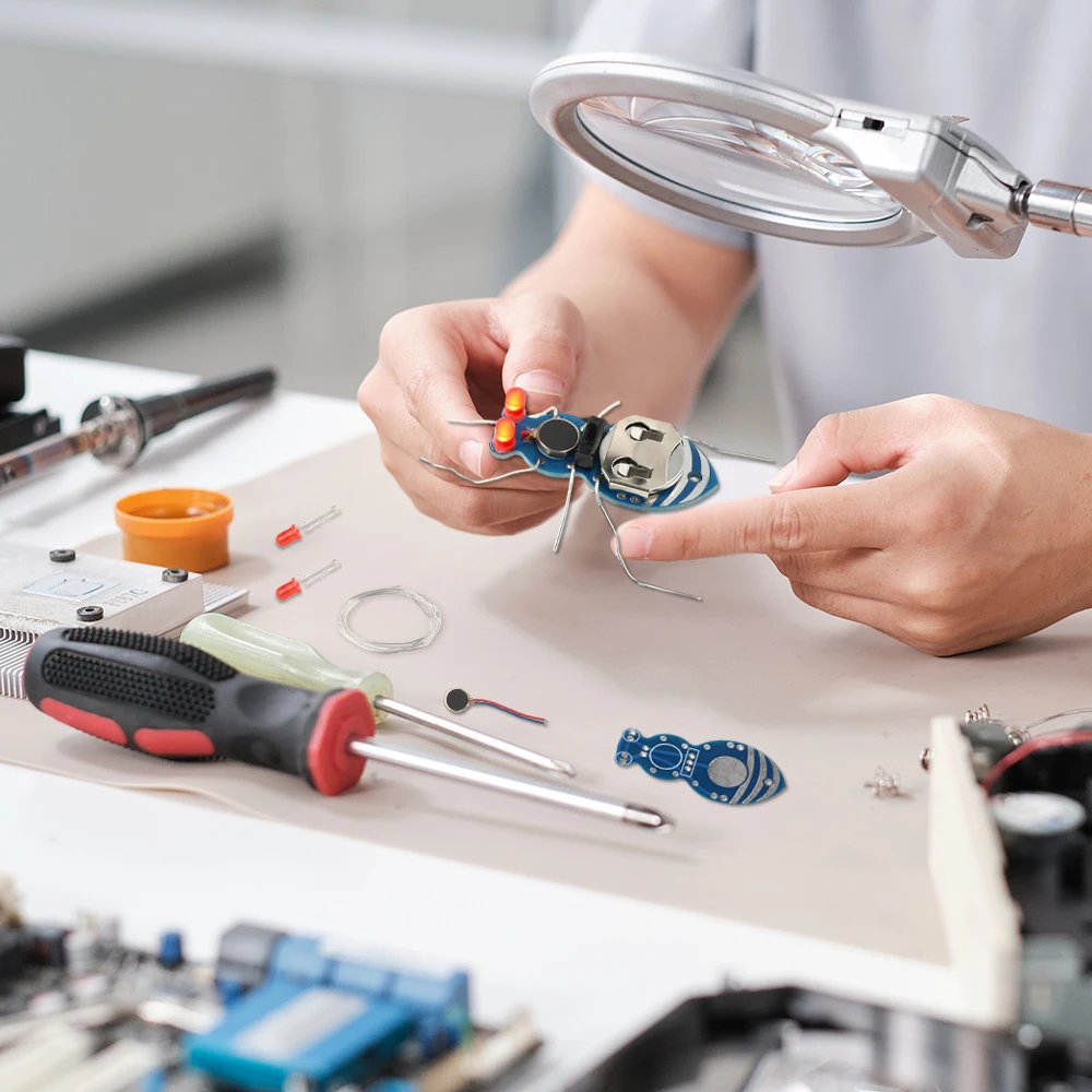 Kits de soldadura en forma de insecto DIY, Kit divertido de soldadura en forma de hormiga, módulo emisor de luz LED para principiantes, adultos y niños, práctica - imagen 5