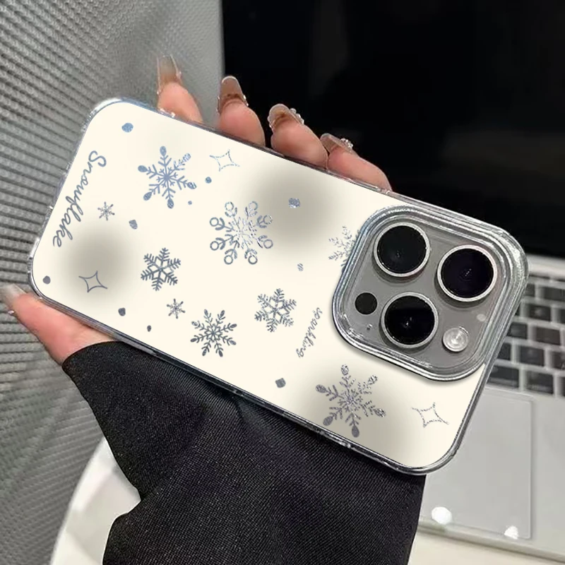 Funda de teléfono para Samsung Galaxy S25 S24 Ultra S23 S22 Plus S21 FE A26 A25 A24 A36 A56 A53 A55 cubierta con patrón de estrella y copo de nieve de invierno - imagen 5
