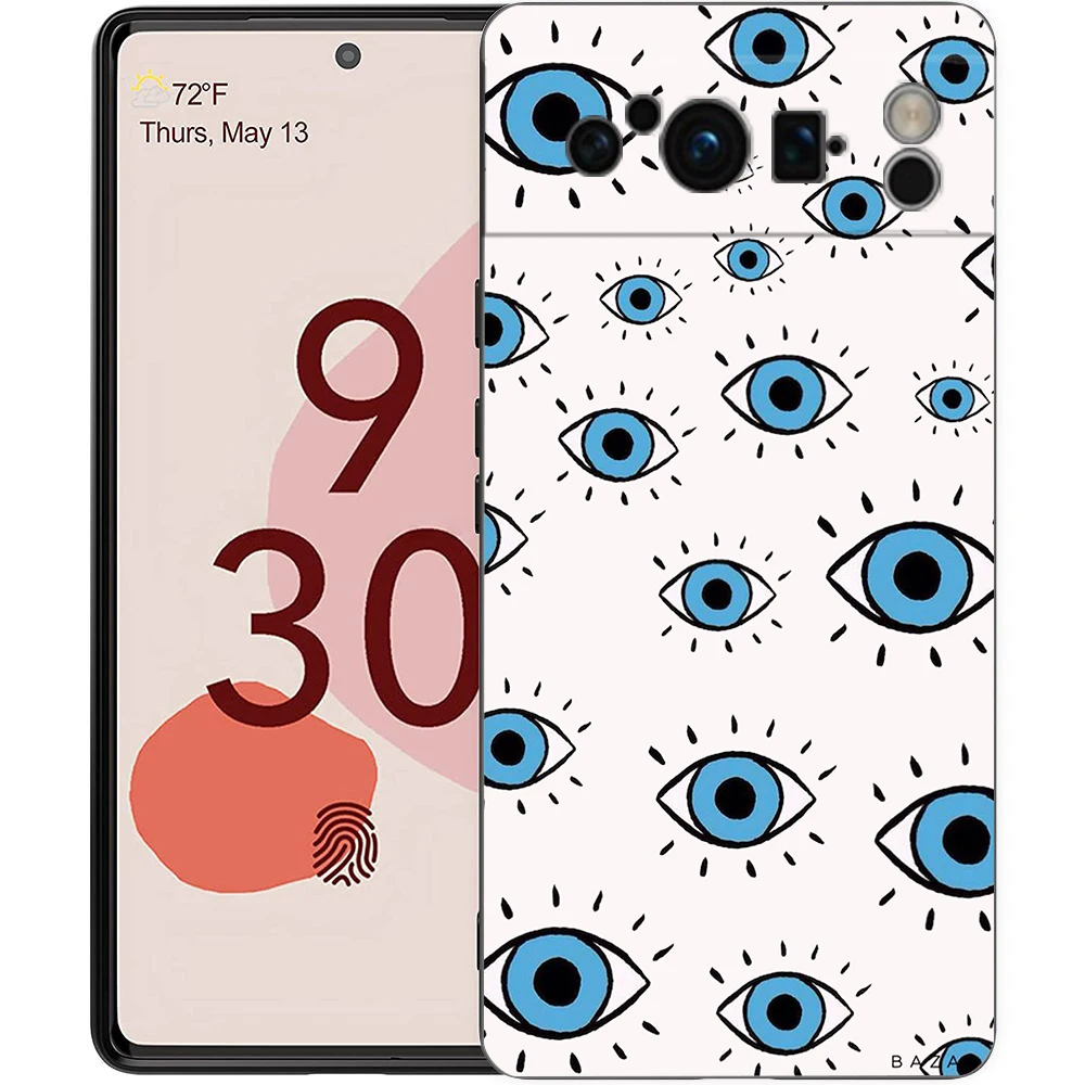 Funda de teléfono Blue Eye Art para Google pixel 9 8 7 6 Pro 8A 6A 7A 5G, funda negra de silicona a prueba de golpes - imagen 4